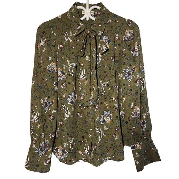 Moon River Sheer Long Sleeves Button Down Blouse size S - Picture 1 of 4